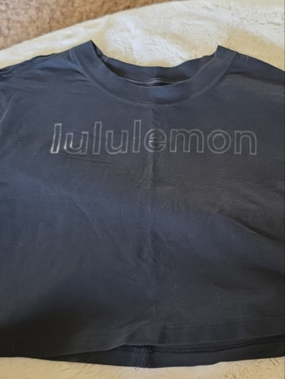 lululemon athletica Black Logo Cropped TEE